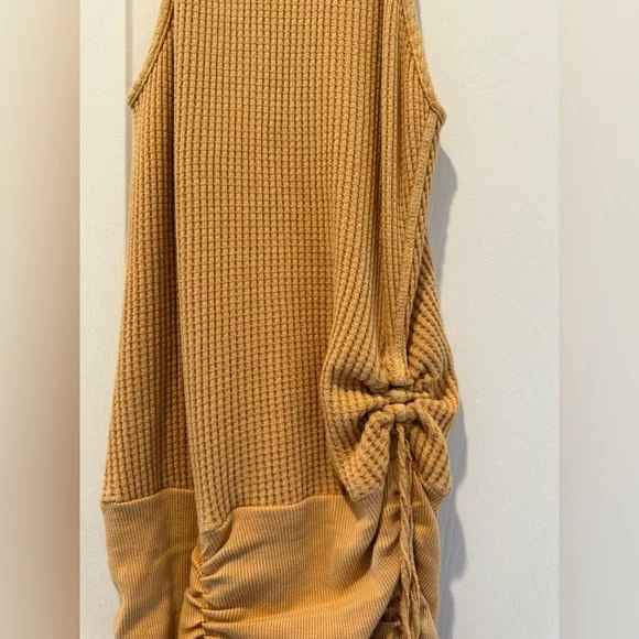 Free People FP One Katya Thermal Mini Dress Yellow Size Small - Picture 4 of 9